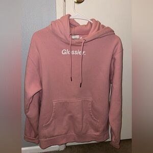 Glossier pink hoodie
